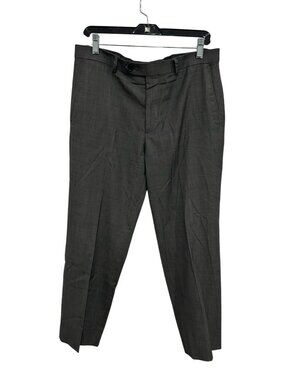 Awearness Kenneth Cole 34 Mens Gray Herringbone Dress Pants Old Money Minimalist